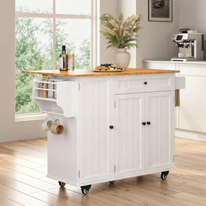 41.7" Kitchen Island with Drop Leaf, Storage Cabinet & Drawer
