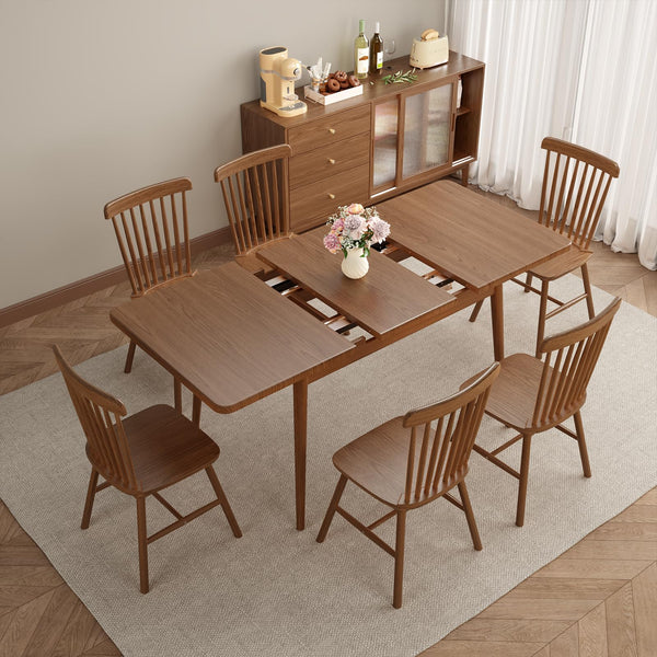 Solid Wood Extendable Dining Table – Seats 4 to 8