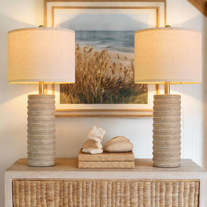 Farmhouse Ceramic Table Lamps Set of 2