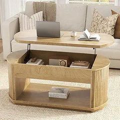 Oval Lift Top Coffee Table with Storage