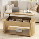 Oval Lift Top Coffee Table with Storage