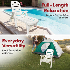 Outdoor Folding Lounge Chair – Adjustable Reclining Chaise for Patio, Pool & Beach