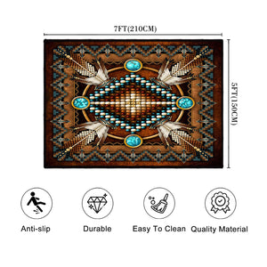 Southwestern Aztec Area Rug – Washable, Non-Slip, Multi-Size