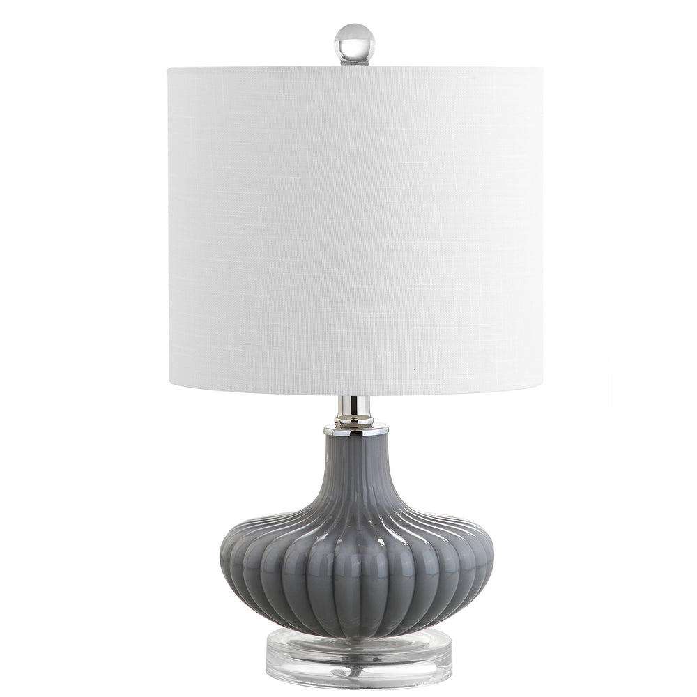 Fluted Glass Table Lamp 18" – Gray