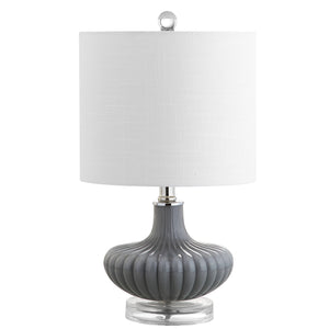 Fluted Glass Table Lamp 18" – Gray