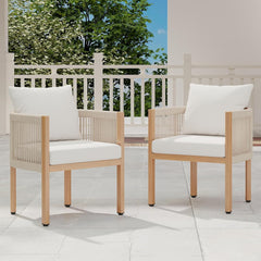 Outdoor Rope Dining Chairs with Cushions