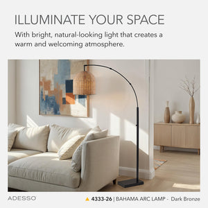 Arc Floor Lamp with Rattan Shade