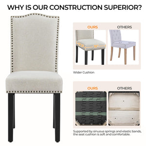 Modern Upholstered Dining Chairs with Solid Wood Legs