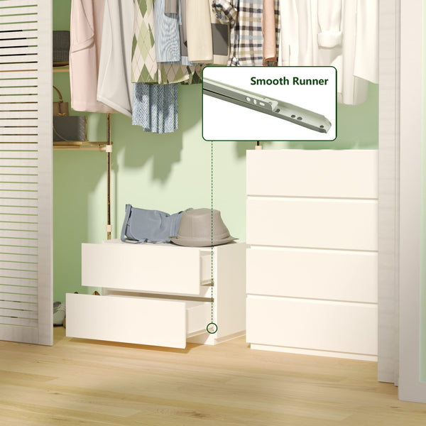 Stackable 2-Drawer Dresser Storage Cabinet