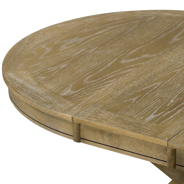 Round Extendable Dining Table with Butterfly Leaf