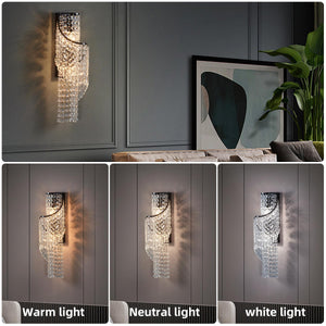 K9 Crystal LED Wall Sconce with Black Metal Frame