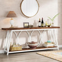 70.9" Industrial Console Table with 2-Tier Storage Shelf