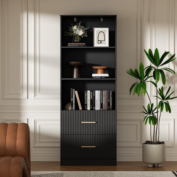 Bookcase with Drawers & Adjustable Shelf, 63"