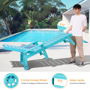 Patio Chaise Lounge Set of 2 – HDPS Outdoor Reclining Chairs with Adjustable Backrest & Cup Holder