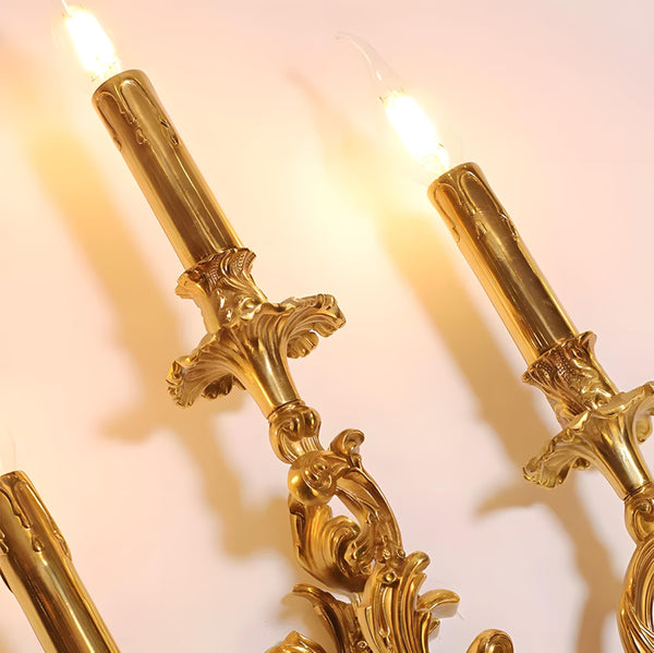 Brass Wall Sconce Mid Century Art Deco Candlestick Light