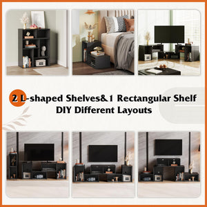TV Stand with LED Strip, Modular Entertainment Center, 55–80" TVs
