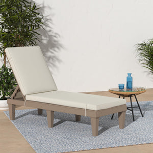 Outdoor Chaise Lounge Chair with Adjustable Backrest & Cushion