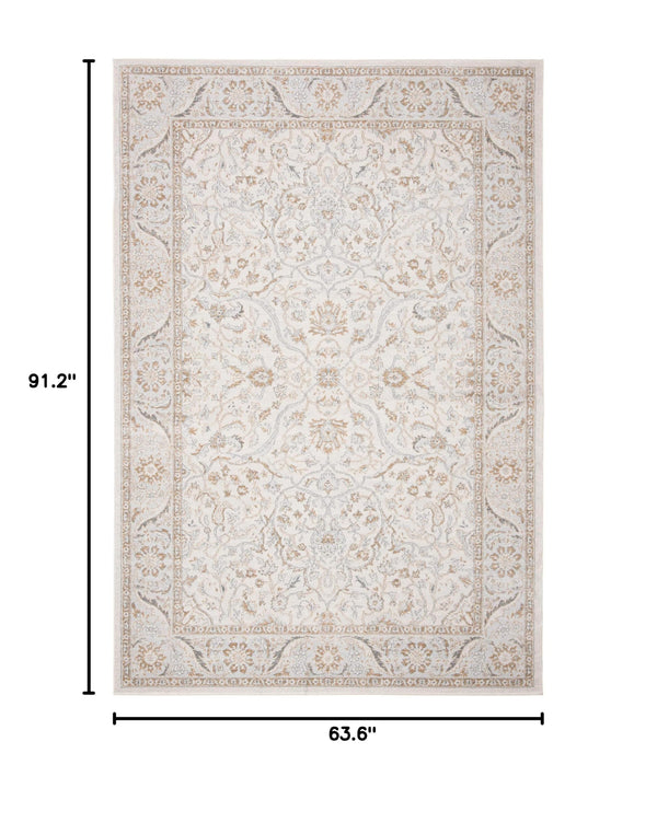 Oriental Area Rug 6'7" x 9' – Machine Woven Polypropylene, Non-Shedding