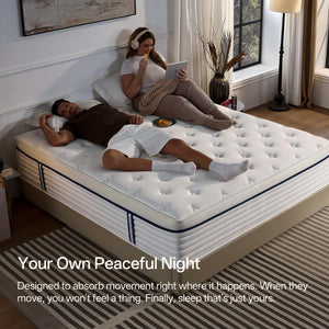 Hybrid Mattress 12 Inch Medium Plush with Gel Memory Foam & Pocket Coils