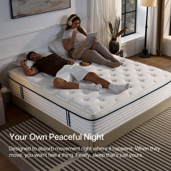 Hybrid Mattress 12 Inch Medium Plush with Gel Memory Foam & Pocket Coils