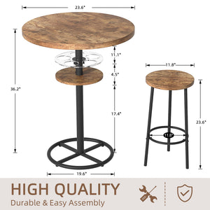 3-Piece Counter Height Bar Table & Barstool Set