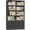 71" Tall Bookshelf with Barn Door & Storage Cabinet