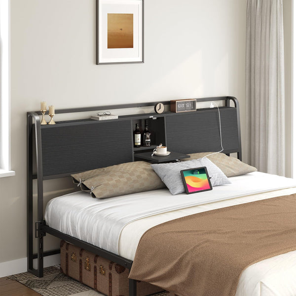 Queen/King Headboard with Storage & Power Strips