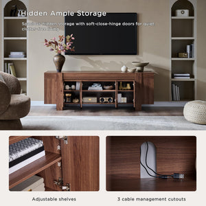 70" Farmhouse TV Stand with Storage Cabinet