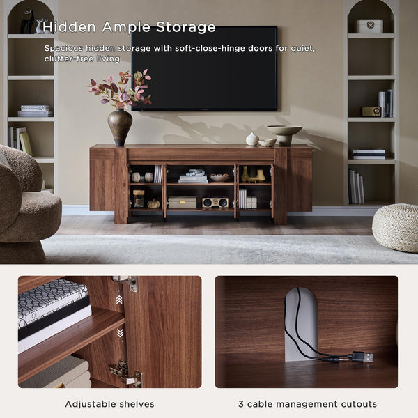 70" Farmhouse TV Stand with Storage Cabinet