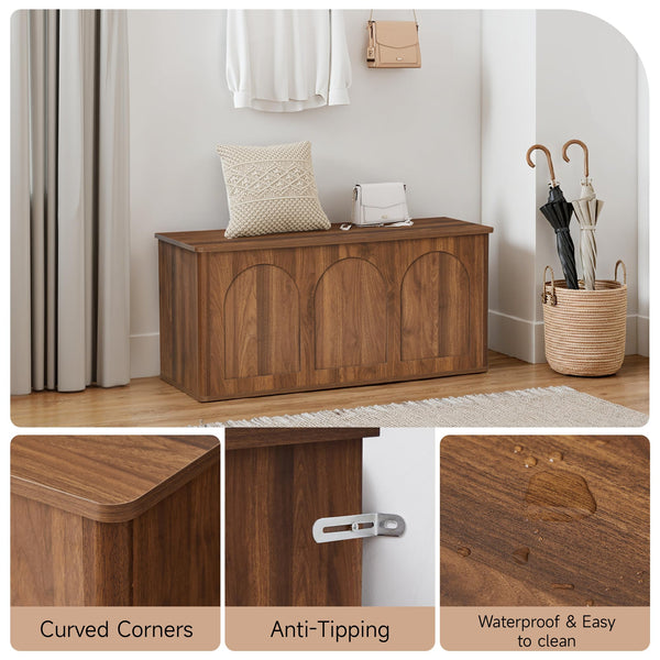 Farmhouse Storage Bench with Flip-Top Lid