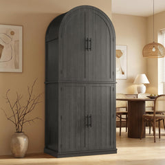 71" Arched Pantry Cabinet with Adjustable Shelves & Drawer