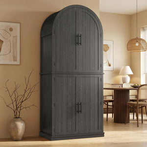71" Arched Pantry Cabinet with Adjustable Shelves & Drawer