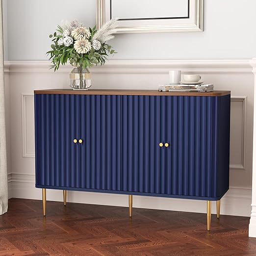48" 4-Door Sideboard Buffet Cabinet with Removable Shelves