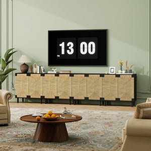 Seagrass Sideboard Buffet Cabinet with Adjustable Shelf