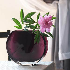Amethyst Round Glass Vase