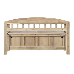 Acacia Wood Storage Bench with Split Seat