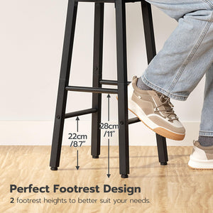 Industrial Bar Stools Set of 2 – Counter Height Kitchen Island Chairs