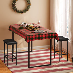 Counter Height Bar Stools with PU Leather Saddle Seat — Set of 2, 3, or 4