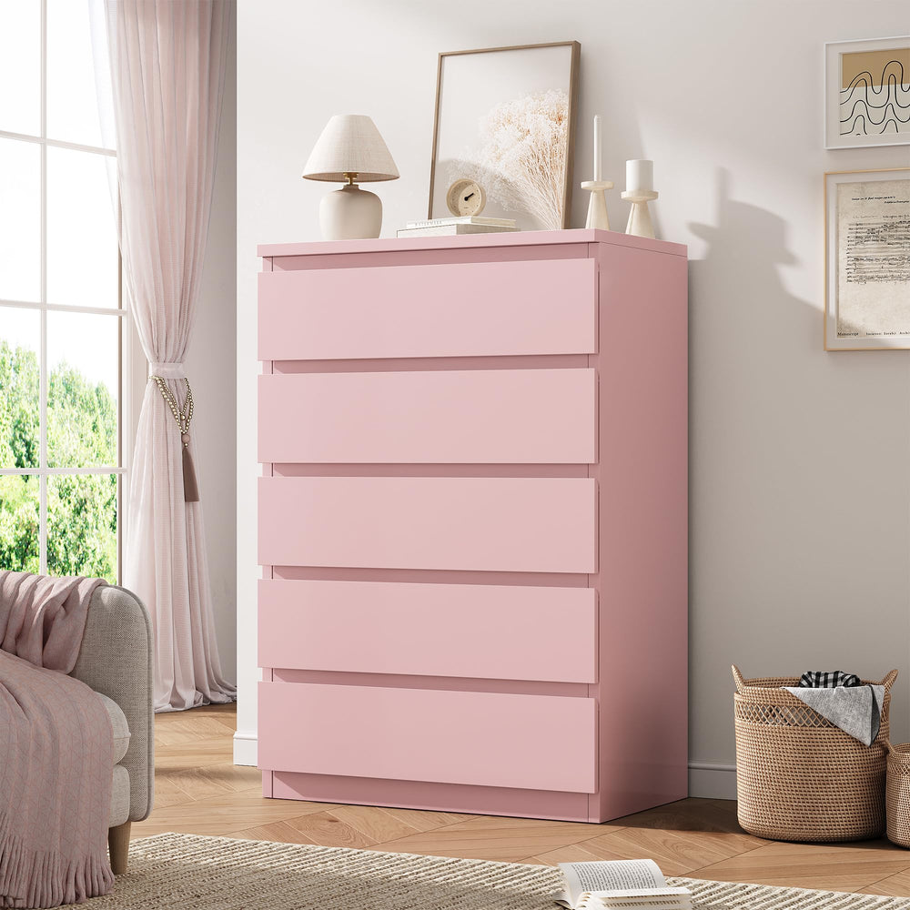 5-Drawer Chest Dresser with Handleless Design