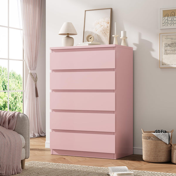 5-Drawer Chest Dresser with Handleless Design