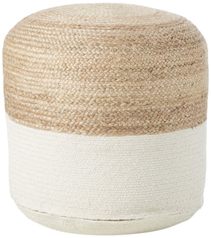 Jute & Cotton Farmhouse Pouf Set