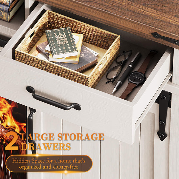70" Fireplace TV Stand with 36" Electric Fireplace