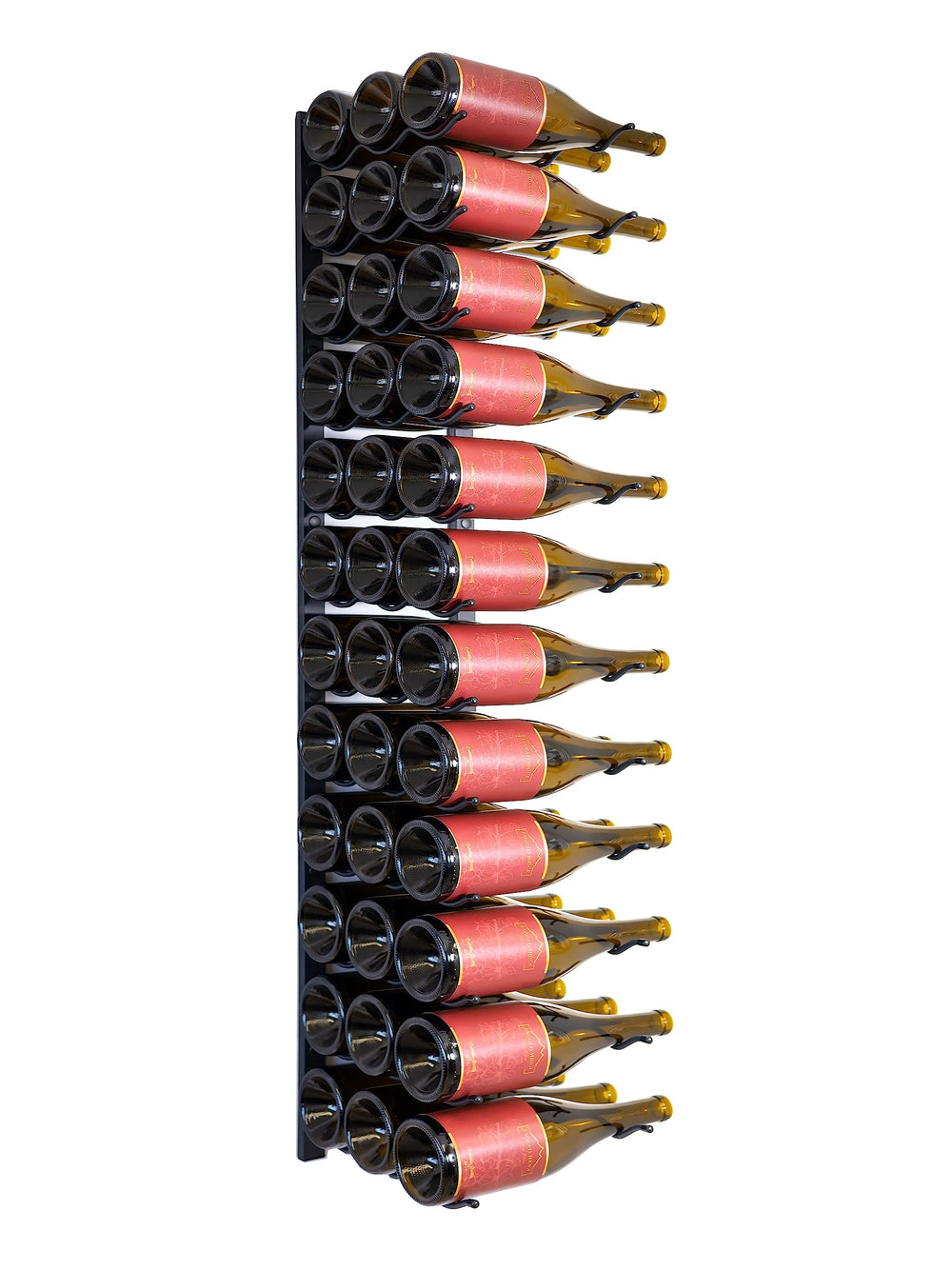 Wall Mounted Metal Wine Rack – Matte Black, Space-Saving, 12/24/36 Bottle
