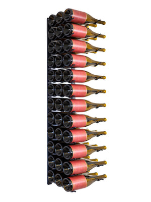 Wall Mounted Metal Wine Rack – Matte Black, Space-Saving, 12/24/36 Bottle