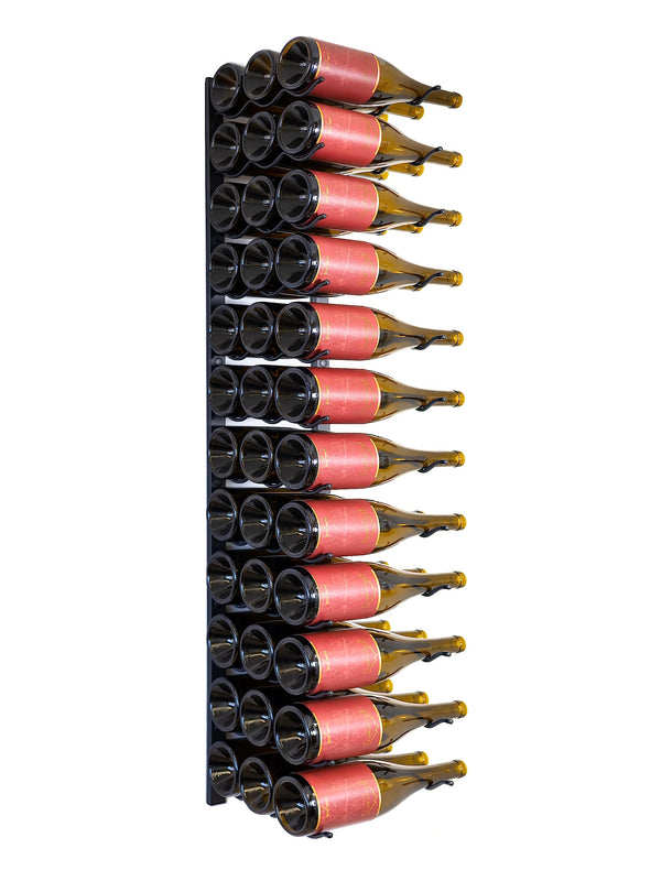 Wall Mounted Metal Wine Rack – Matte Black, Space-Saving, 12/24/36 Bottle