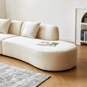 132" Curved Velvet Sofa – 6 Seater Half Moon Couch
