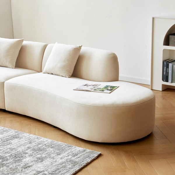 132" Curved Velvet Sofa – 6 Seater Half Moon Couch