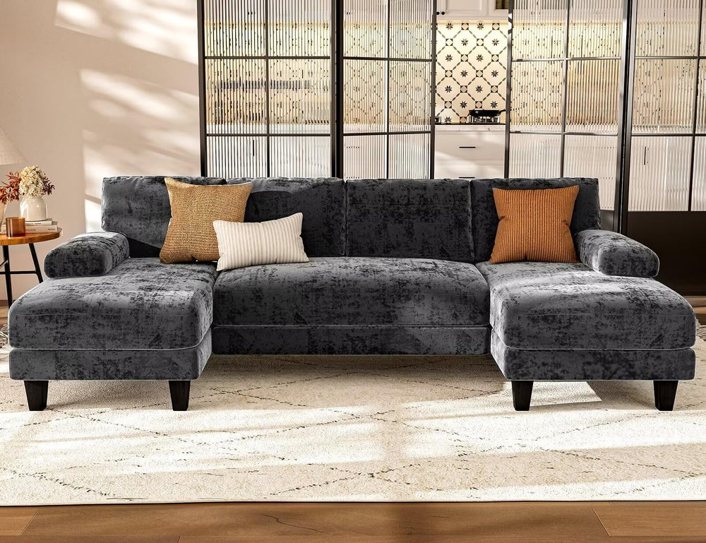 U-Shaped Sectional Sofa 111 Inch with Double Chaise