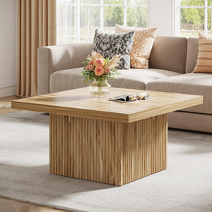 Square Fluted Coffee Table – Mid-Century Modern