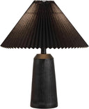 Resin Cylinder Table Lamp with Pleated Shade